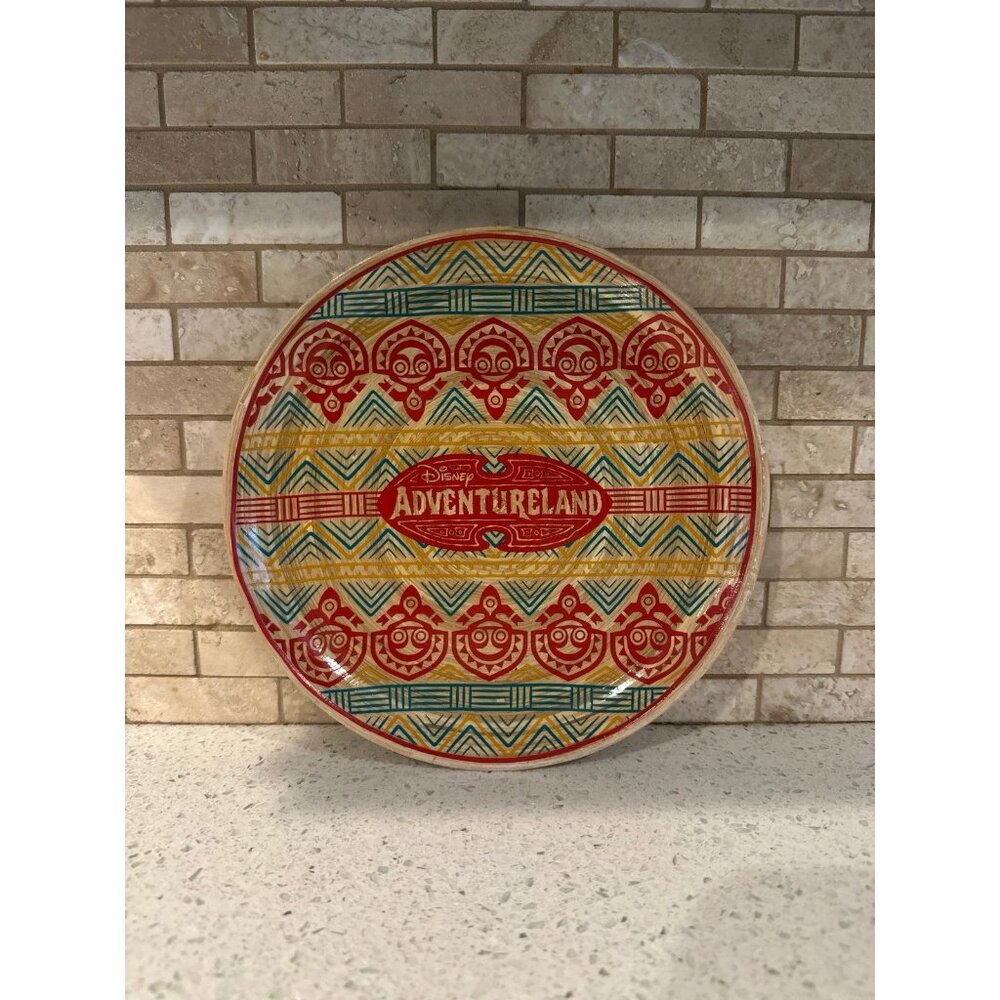 Disney Salad Plate‎ - Magic Kingdom Adventureland Bamboo Plate new
